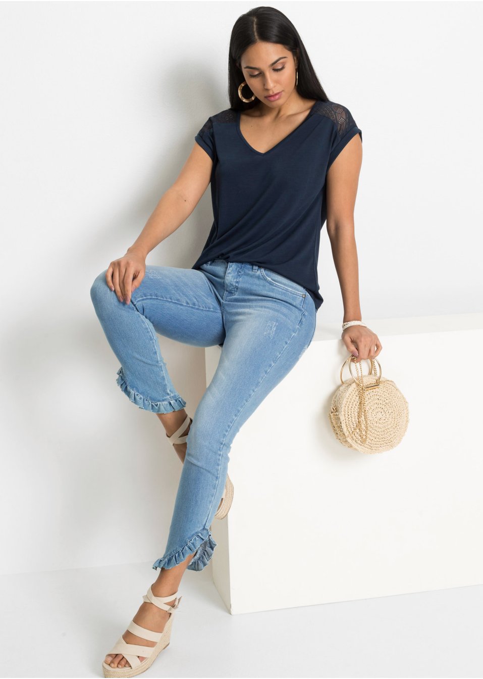 T-shirt à dentelle