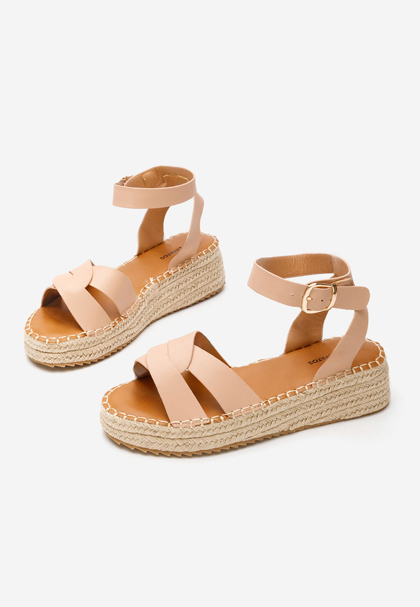 Sandales à plateforme beige Avelena