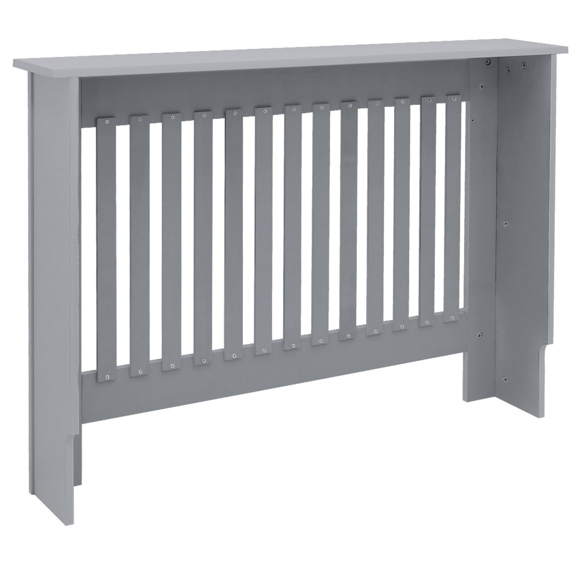 ECD Germany Radiatorbekleding, landelijke stijl, 112x19x82cm, grijs, gelakt MDF, voor slaapkamer, woonkamer, radiatorbekleding