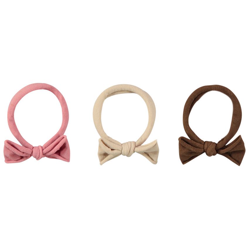 Lot de 3 élastiques à nœud papillon pour fille - Marron