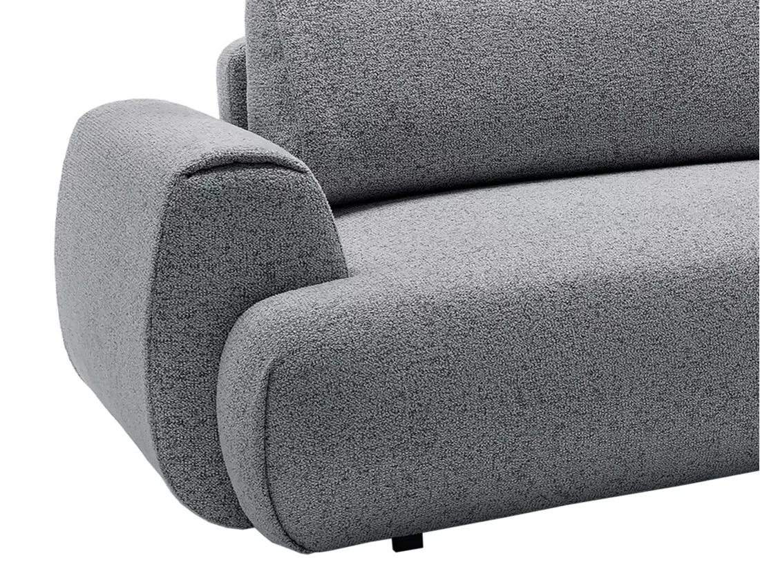 Canapé d'angle droit convertible en tissu texturé gris MONELIA
