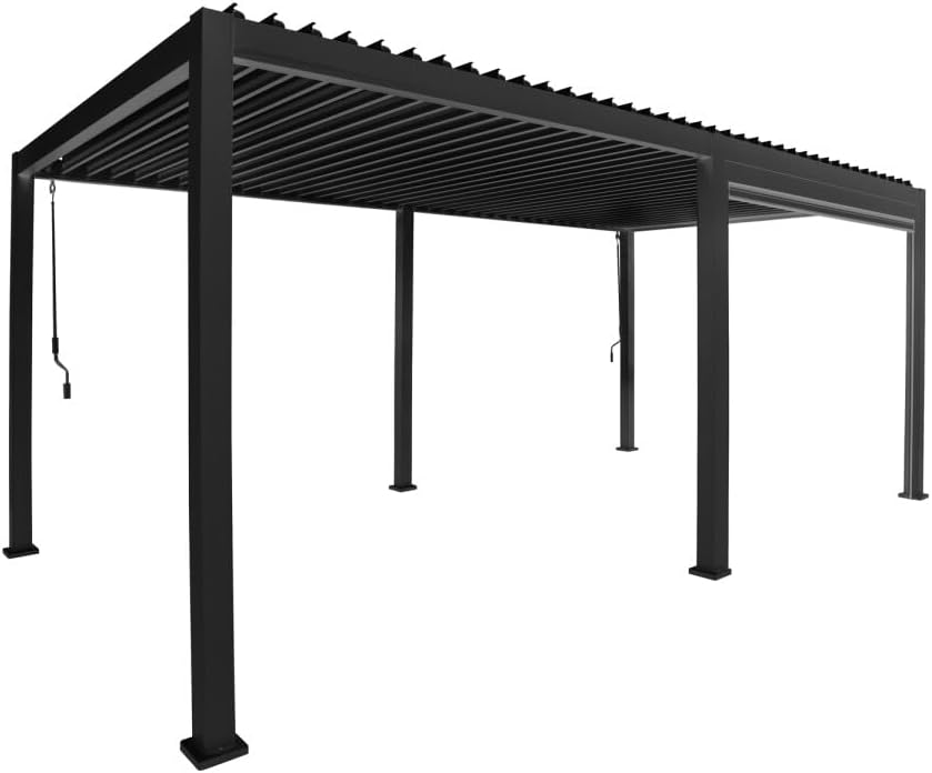 Green Spirit Pergola Sonnenrollo Mirador für 4m Pergola Classic & Deluxe - Anthrazit, Windschutz, Sonnenschutz, Sichtschutz Paneel