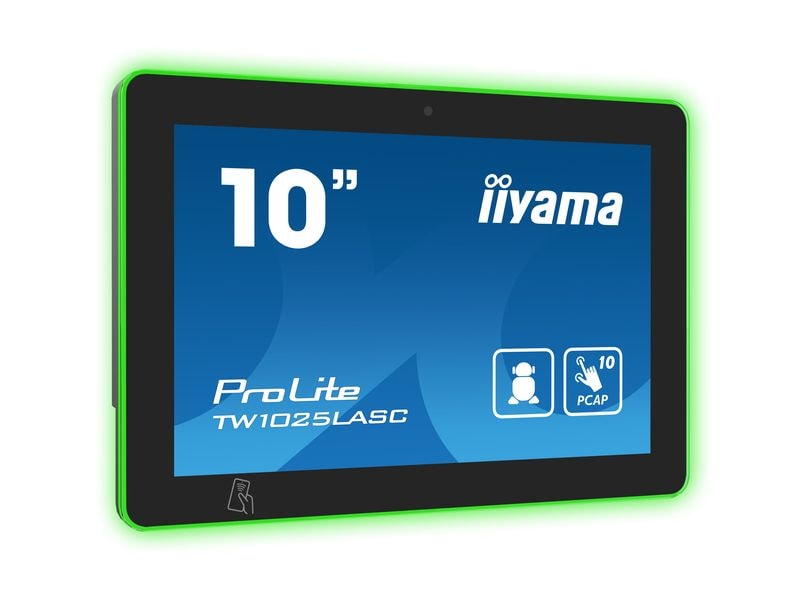 iiyama ProLite TW1025 lASC-B1PNR 10.1-Zoll-Touchscreen-Monitor mit kapazitivem Touch, Lautsprechern und RGB-Beleuchtung
