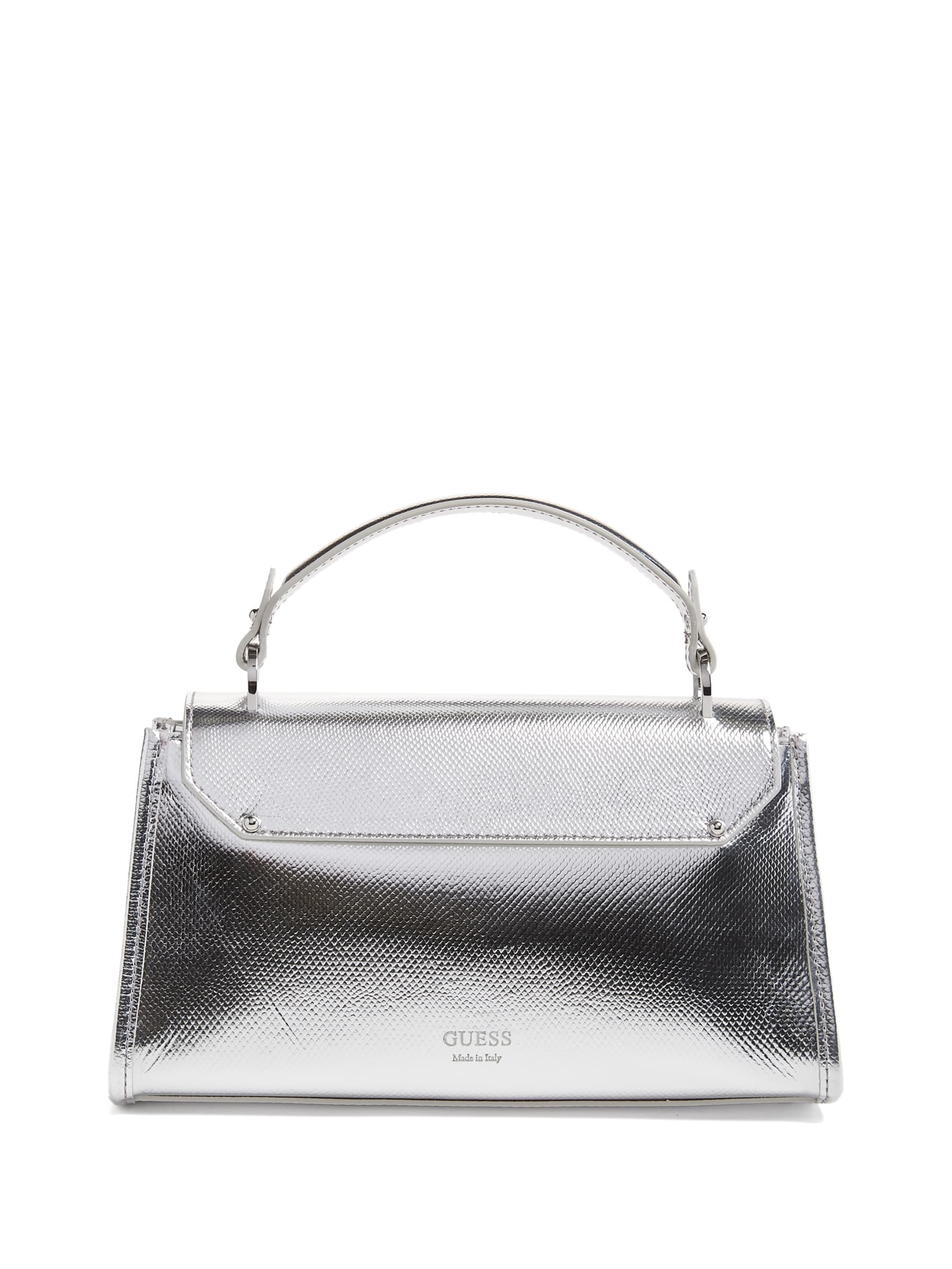 Bolsa de mão Iris em couro metálico