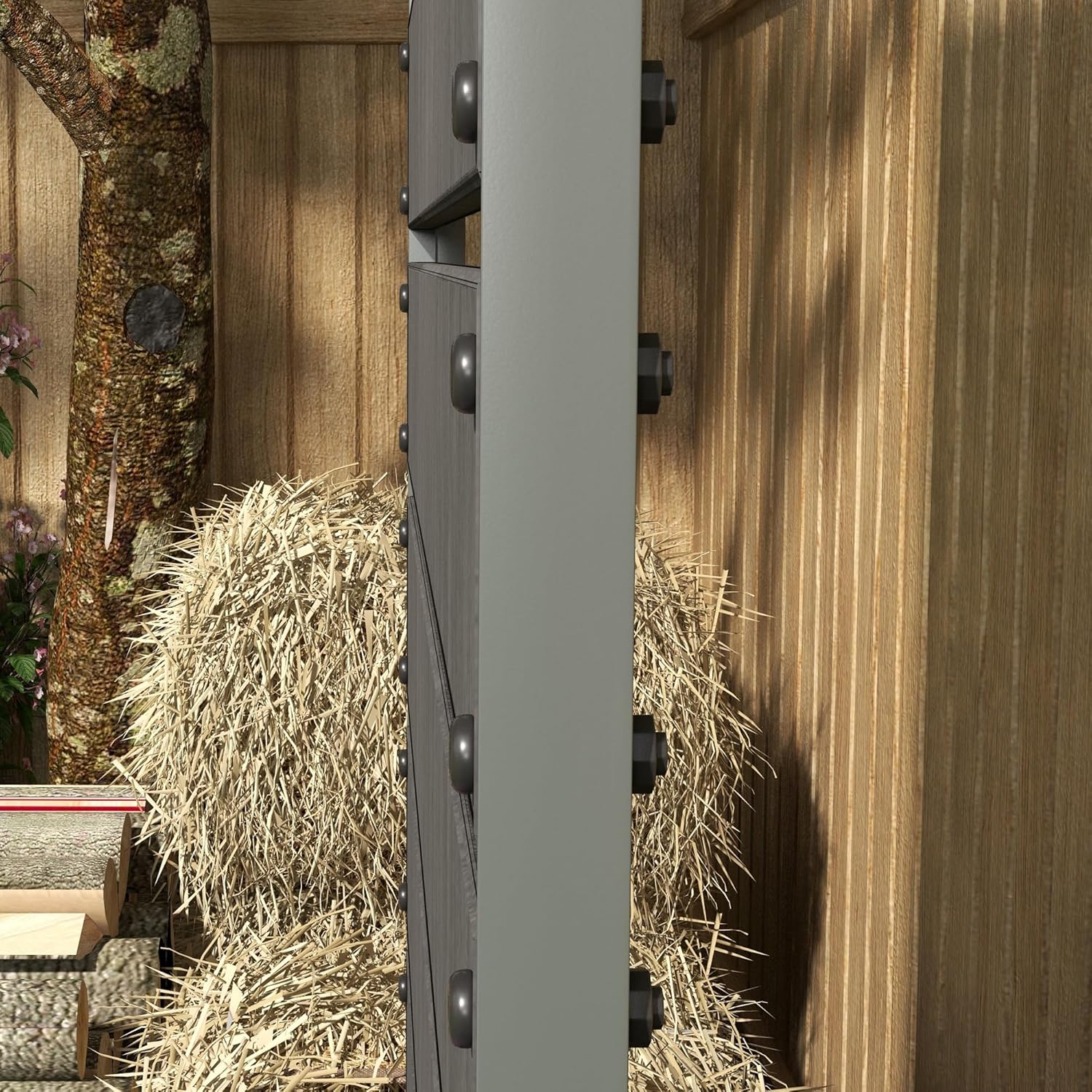 Outsunny Garten Pflanzkübel mit Rankgitter für Kletterpflanzen Reben Blumen Freistehendes Hochbeet für Garten Outdoor Terrasse Pflanzkasten mit Drainagespalt Dunkelgrau