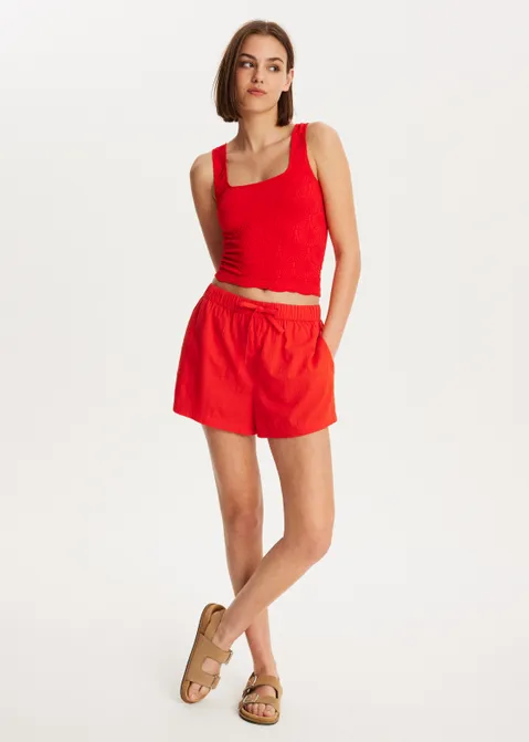 Singlet met schelpenpatroon rood (ROO)