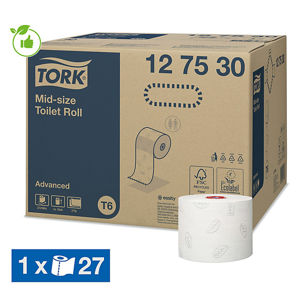 Papier toilette Tork T6 2 épaisseurs, lot de 27 rouleaux