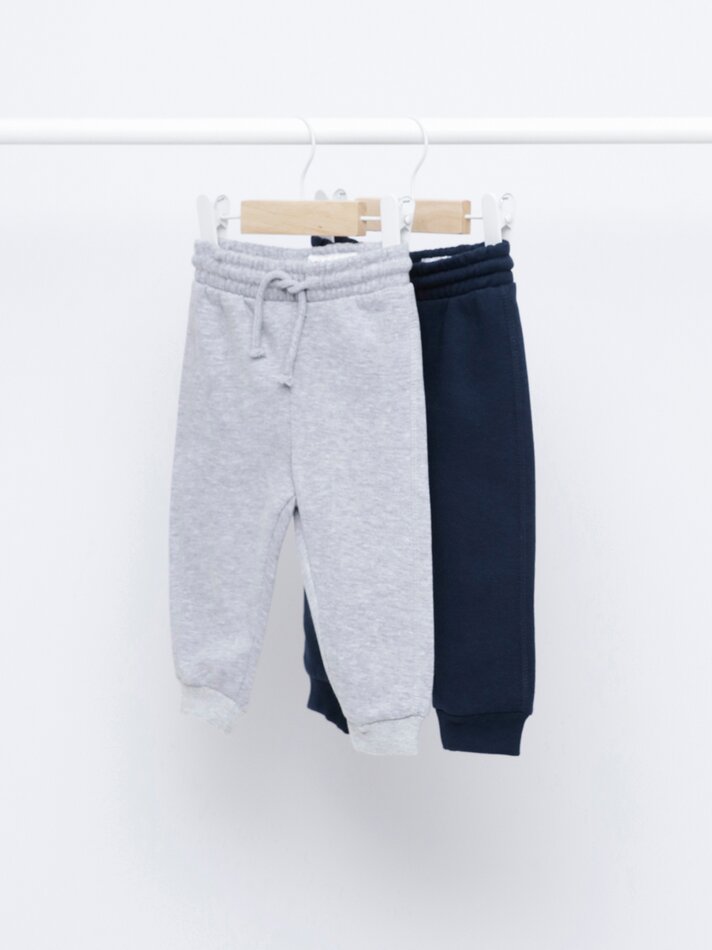Conjunto com 2 calças de fato de treino lisas - Azul-marinho