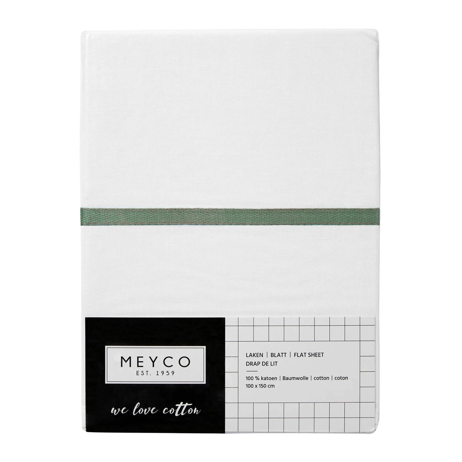 Meyco ledikantlaken met bies 100x150 cm groen
