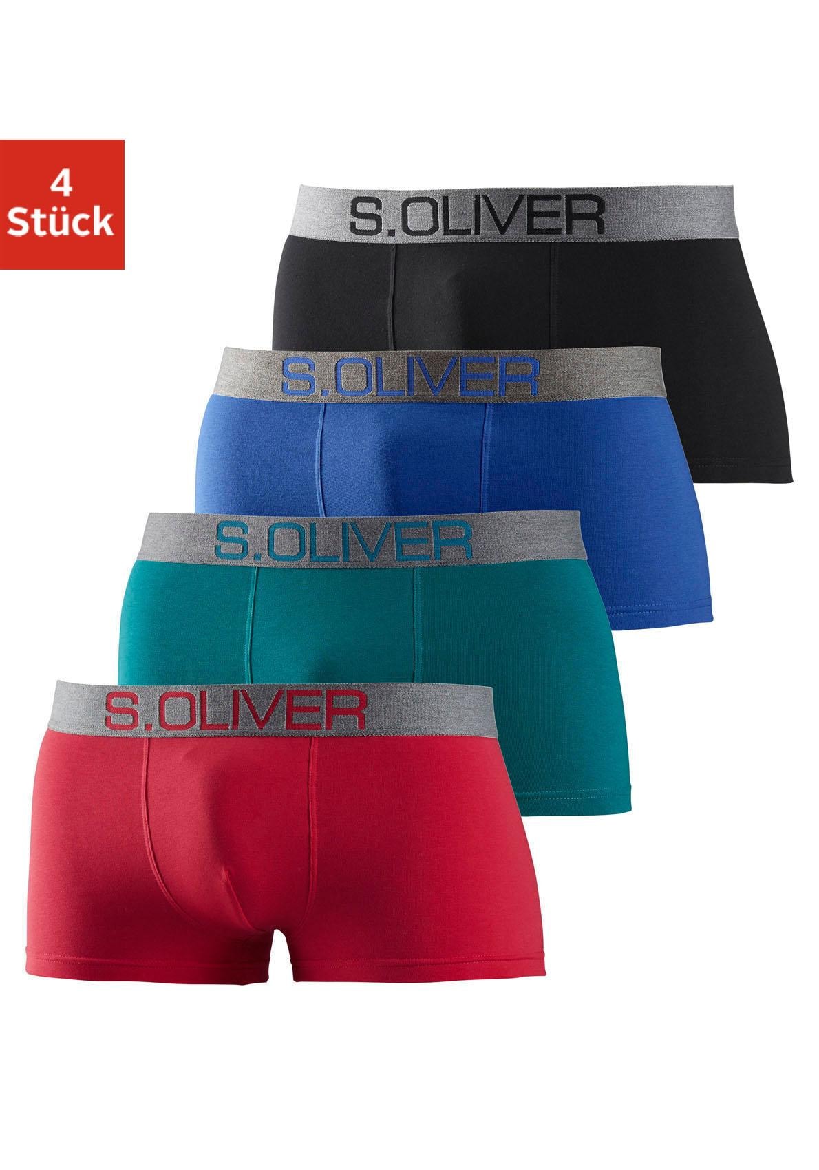 s.Oliver Hipster, 4 Stk. knapp sitzende Boxershorts für Herren aus Baumwoll-Mix