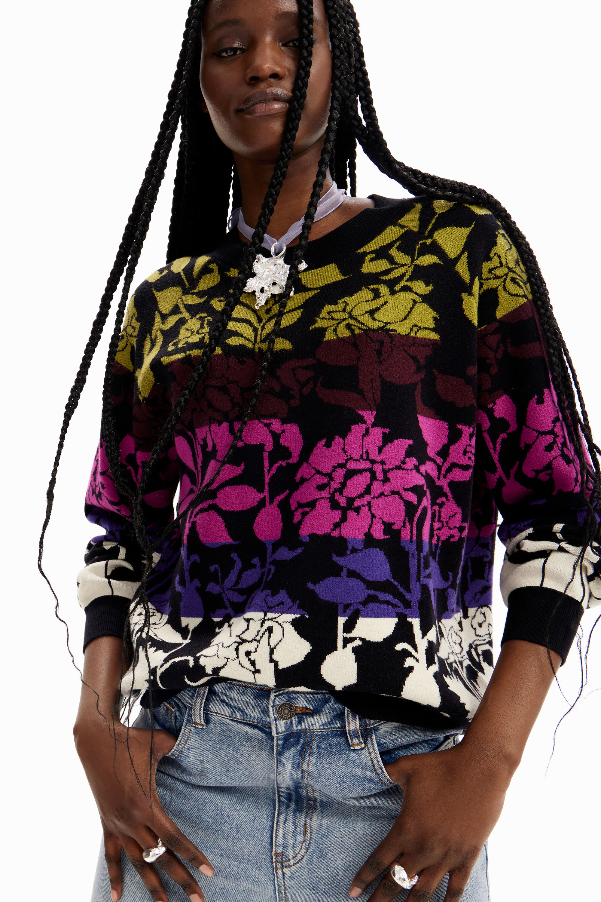 Jersey jacquard flores