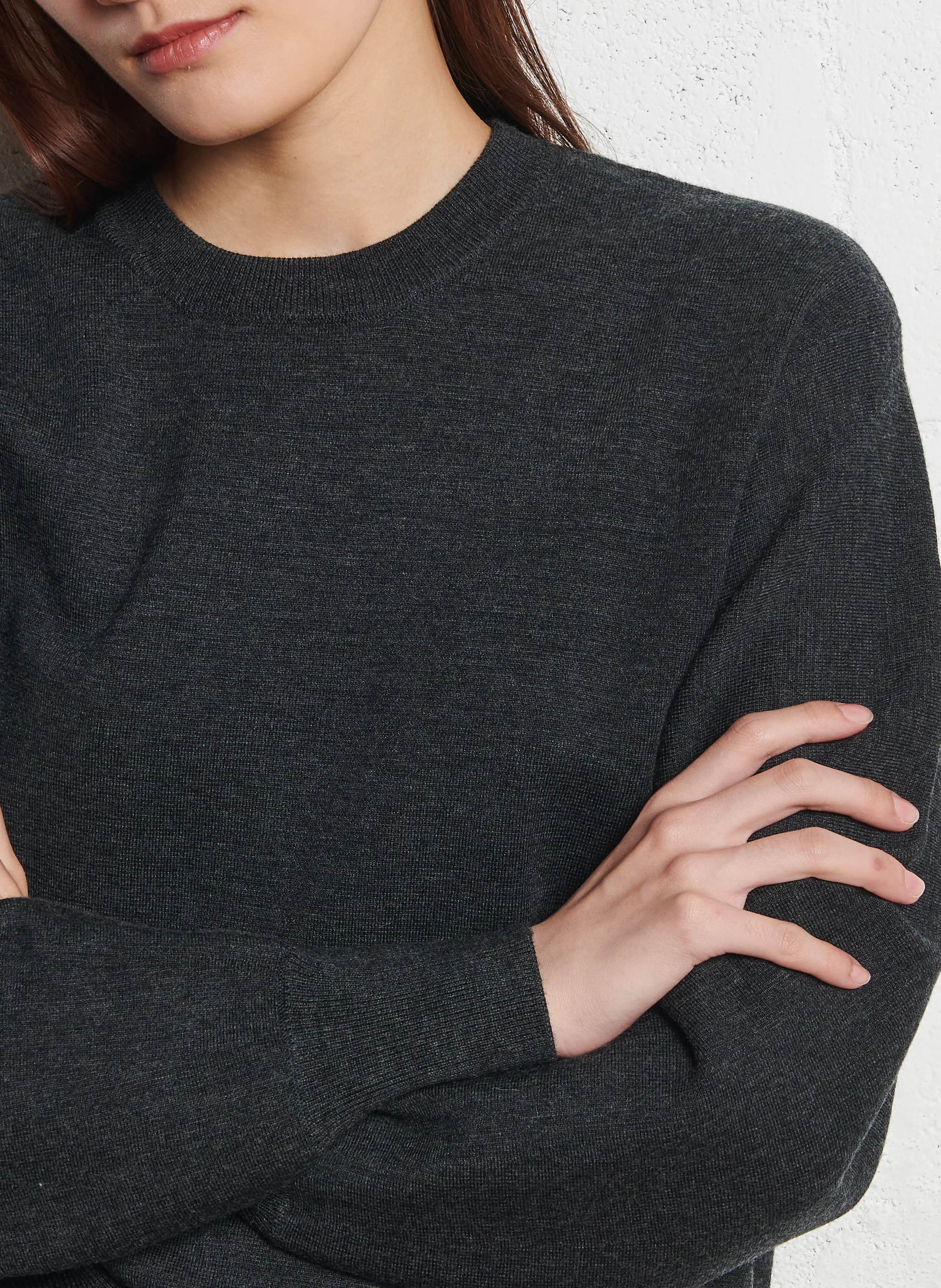 AIMERIC - Pull col rond en laine | Noir