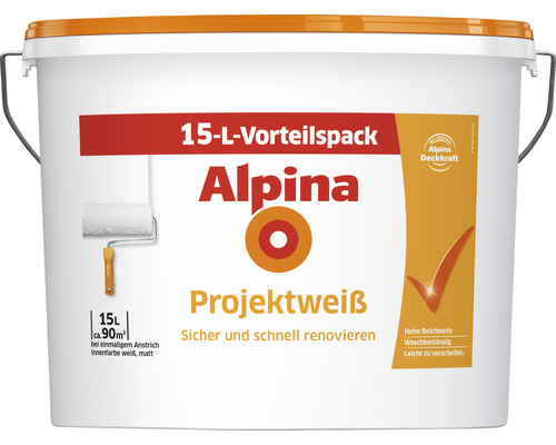 Alpina muurverf project wit 15 l