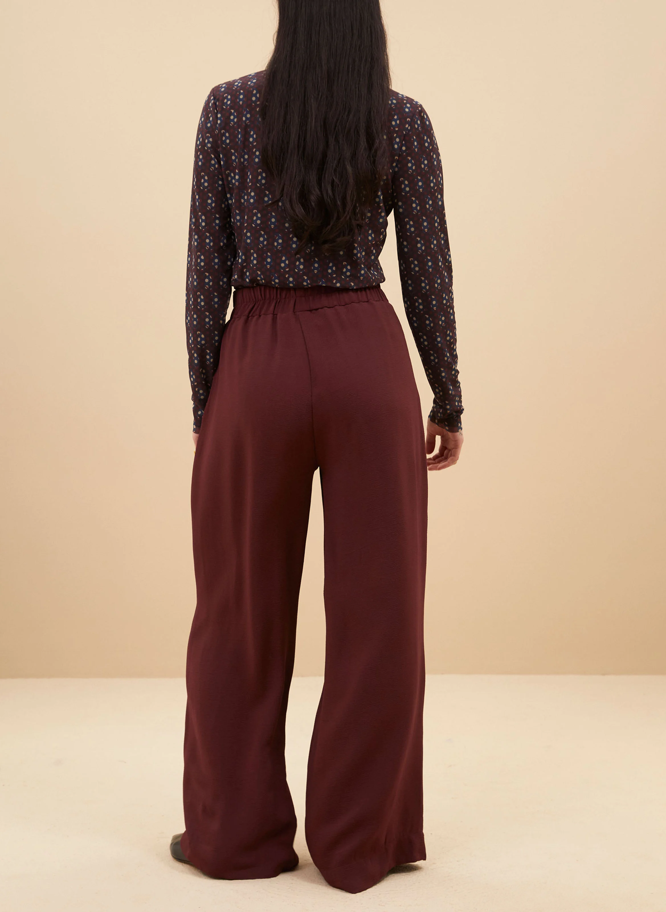 PAISLEY - Top col montant imprimé | Rouge