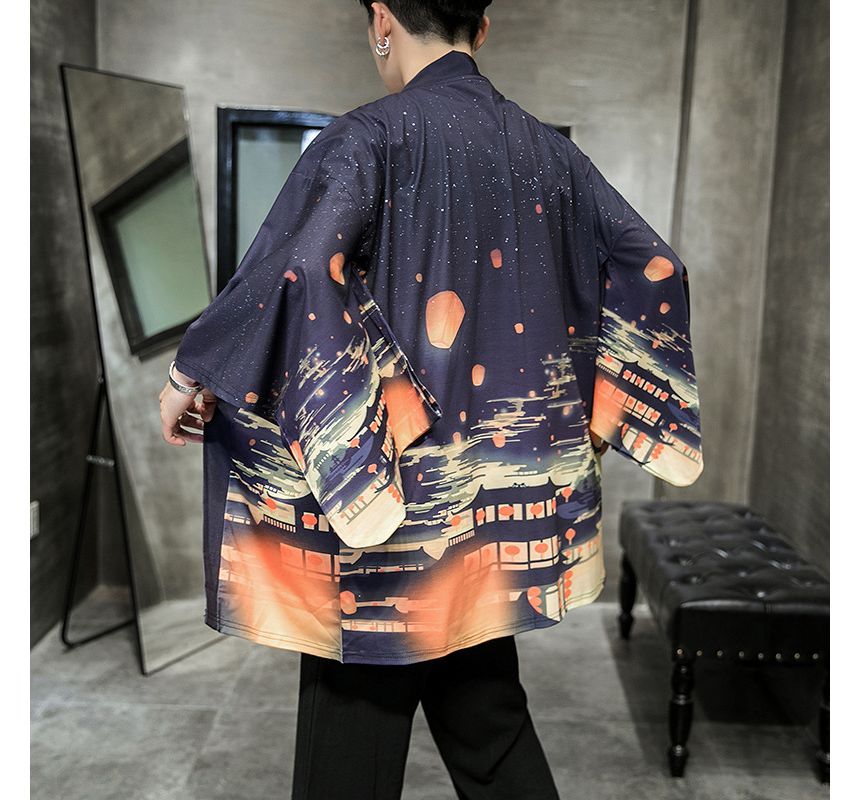 FORSETI - Kimonojas met open voorkant en patroonprint
