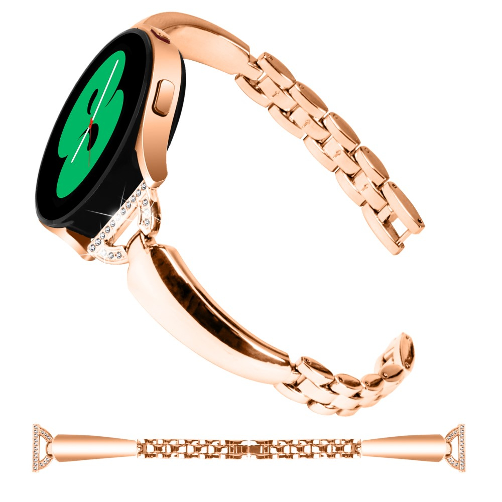 Samsung Galaxy Watch 4 Classic (46mm) Strassstein Armreif Edelstahl Schmuckarmband - Roségold