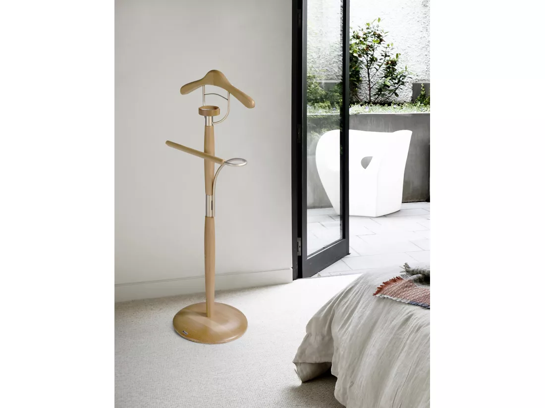 Valet de nuit - H110cm x L45cm x P32cm - hêtre massif chêne - Milano