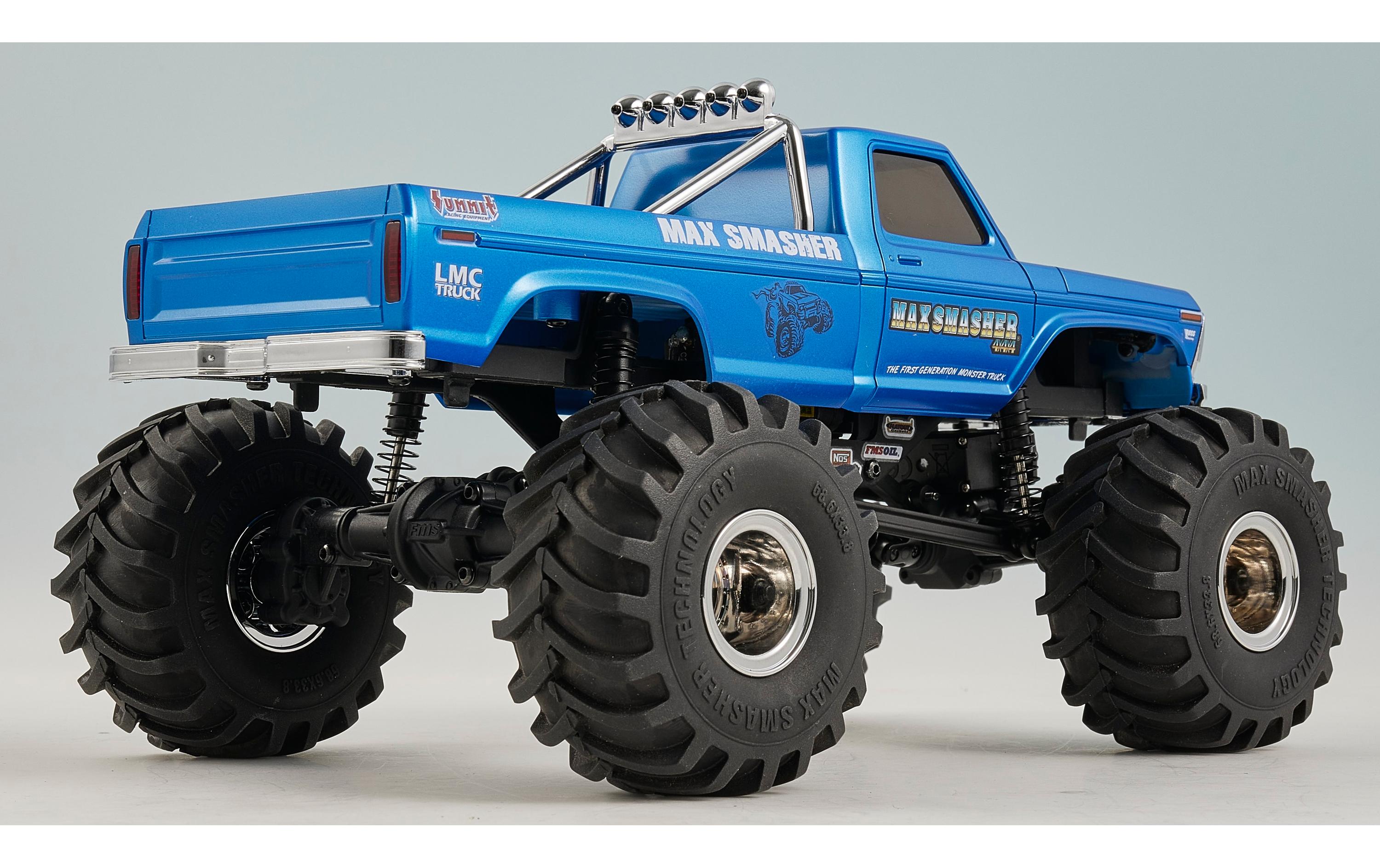 Monster Truck FCX24 Max Smasher 4x4, Blau RTR, 1:24<br>Micro Monstertruck mit 2-Gang Getriebe und Portalachsen