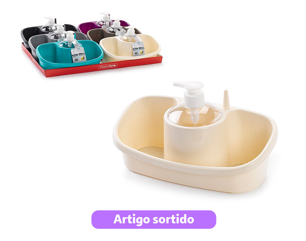 DISPENSADOR PARA DETERGENTE DA LOIÇA 77 15.5X17X14CM CORES SORTIDAS