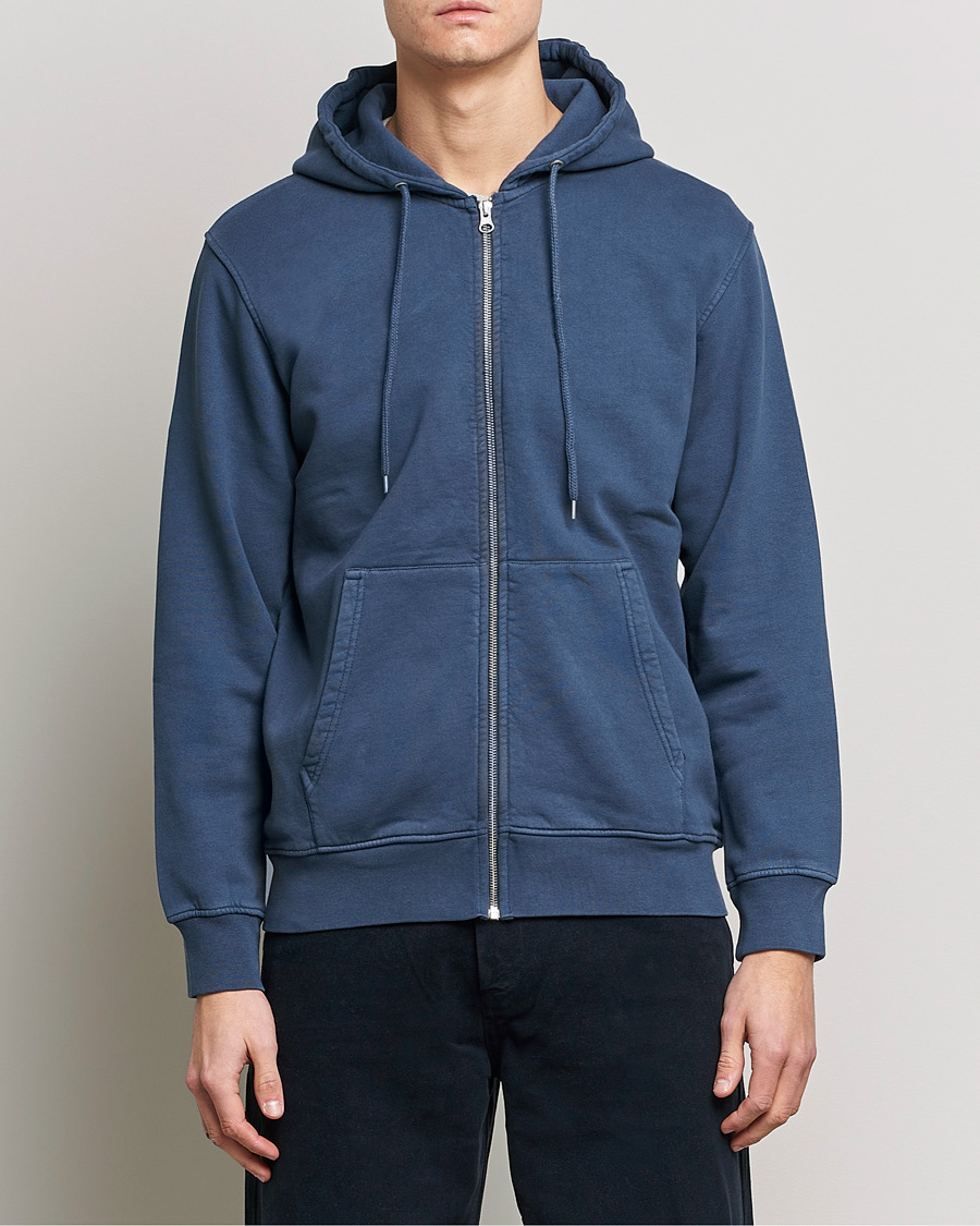 Colorful Standard Classic Organic Full Zip Hood Petrol Blue