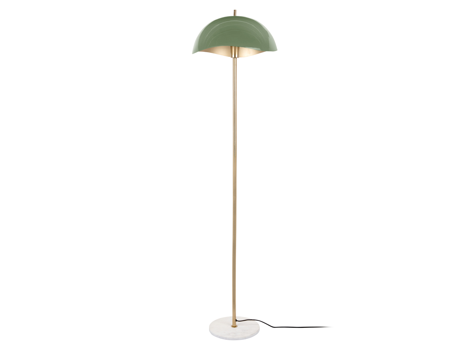 Floor lamp Waved enamel jungle green