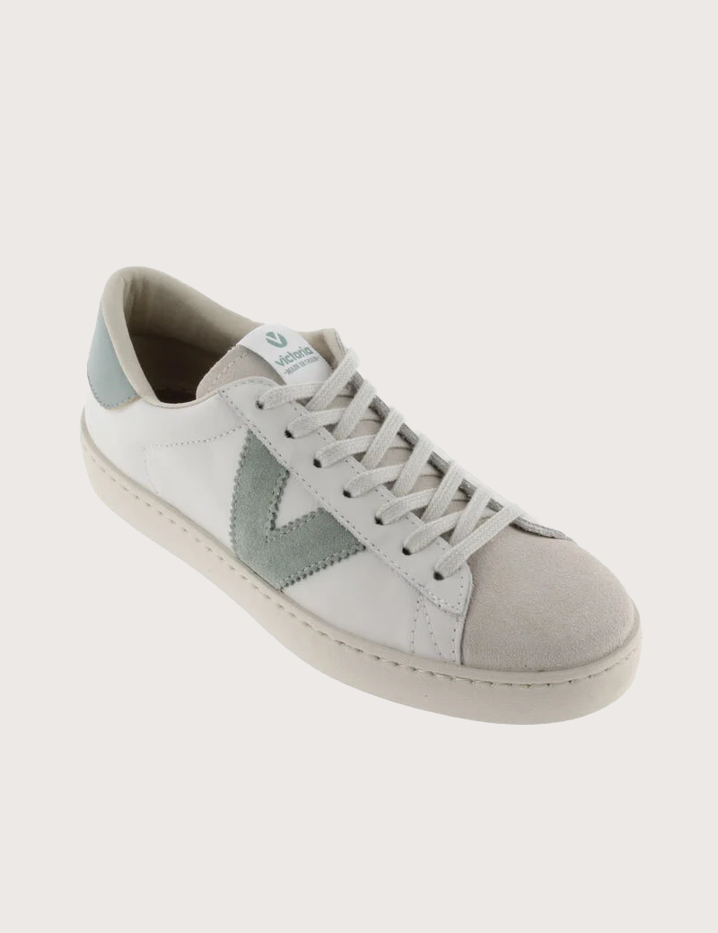 VICTORIA BASKETS FEMME CUIR ET DAIM BERLIN JADE