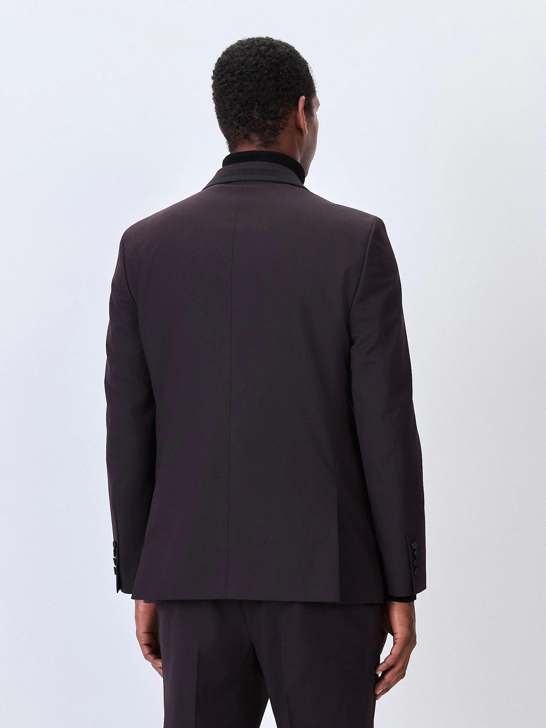 Bordeauxrood - Tailored fit - Inset Lapel Detail Tuxedo Suit Jacket