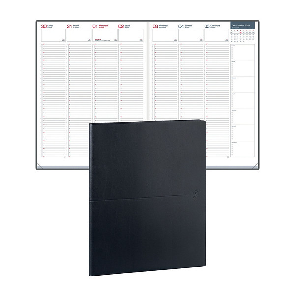 Oxford Agenda  semainier First Noir - 24 x 32 cm - 2026