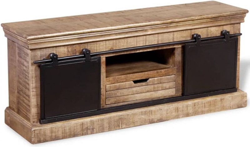 Houten Televisiemeubel - Massief Mangohout - Retro Stijl - Handgemaakt
