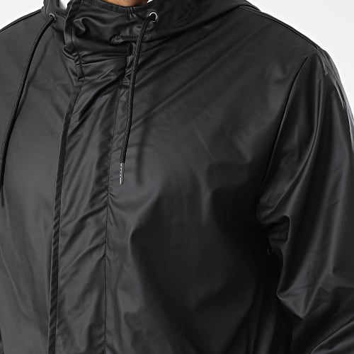 Veste Zippée Capuche Longue Noir