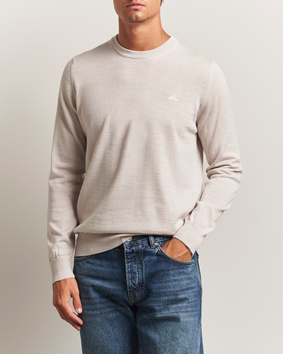 J.Lindeberg Keane Merino Crew Neck Moonbeam Melange