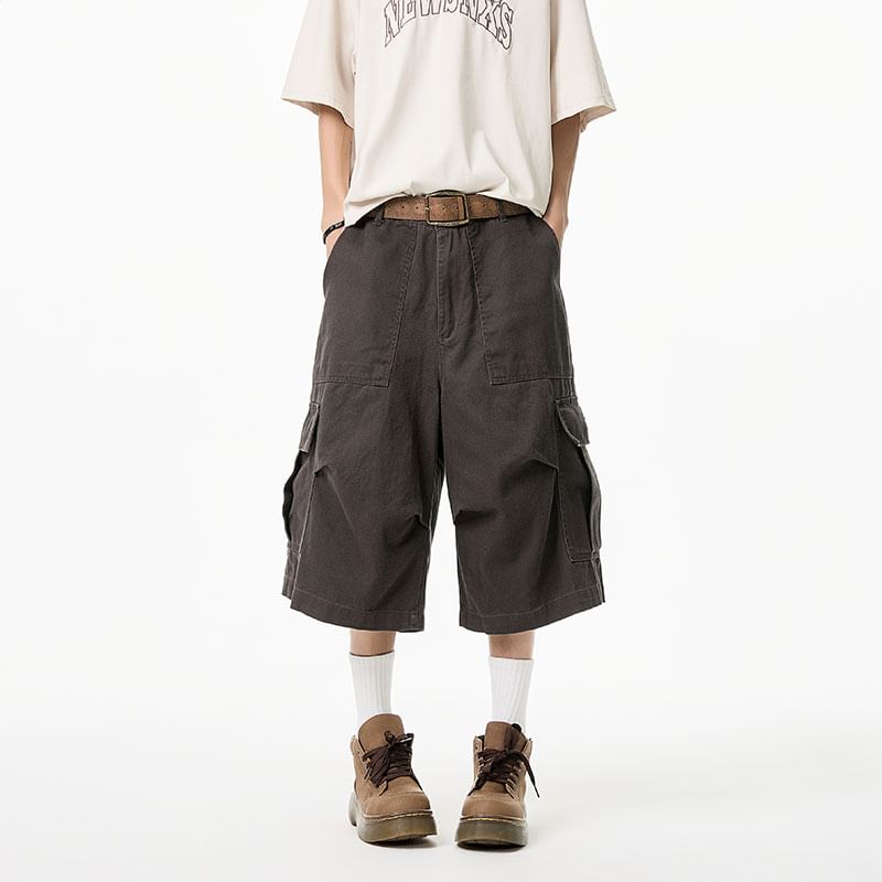 Groove Tower - Lage, effen shorts met wijde pijpen