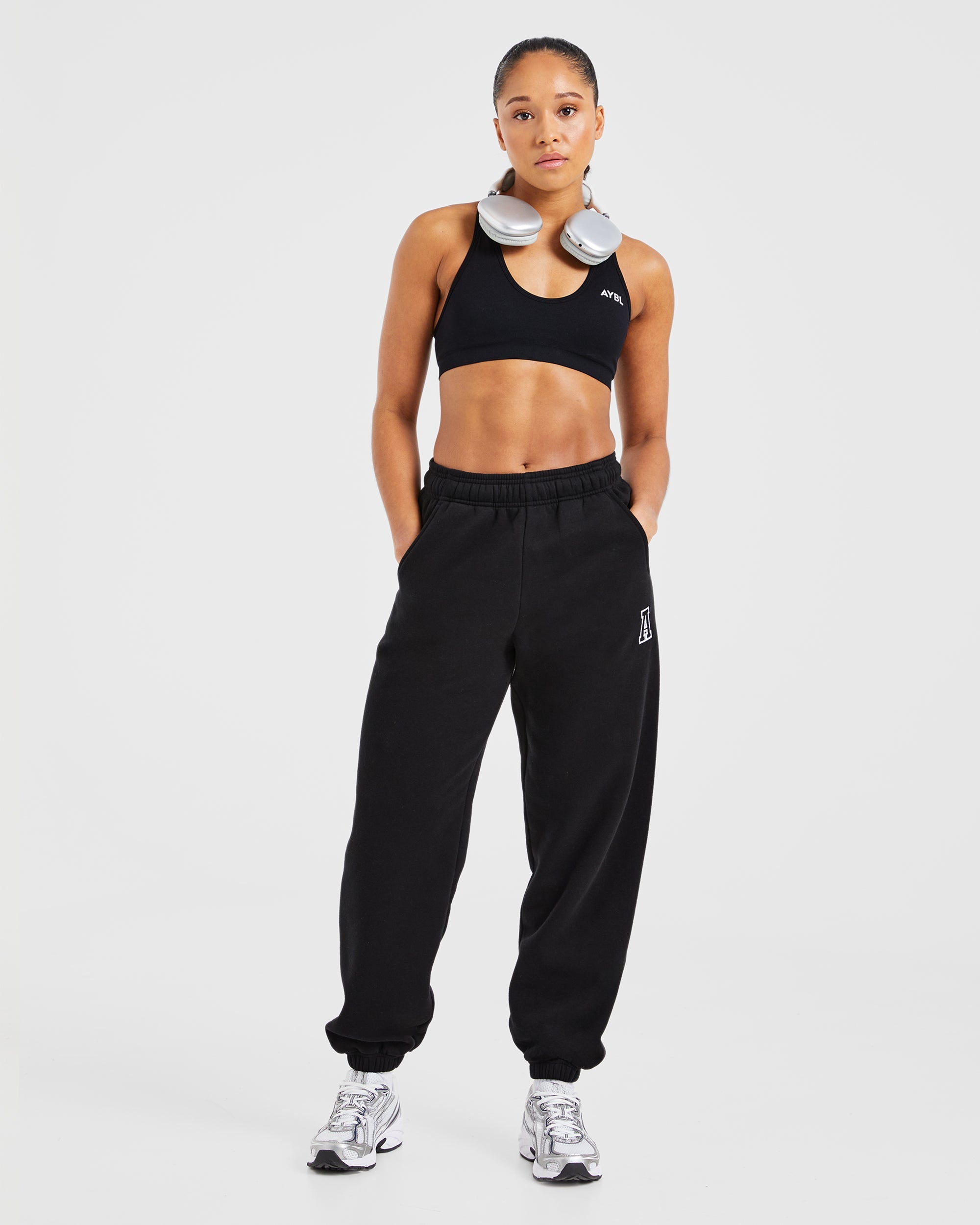 Varsity Embroidered Oversized Joggers