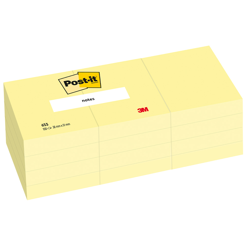 Post-it Haftnotizen, 38 x 51 mm, 12 x 100 Blatt