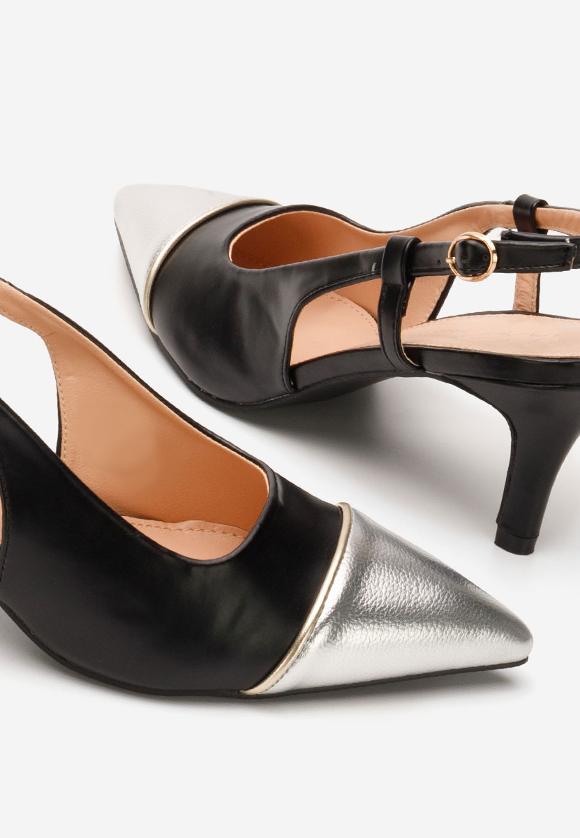 Chaussures stiletto slingback noirs Hosanna