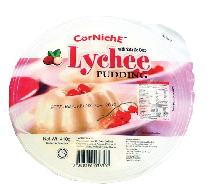Corniche Lychee Pudding met Nata de Coco 410g