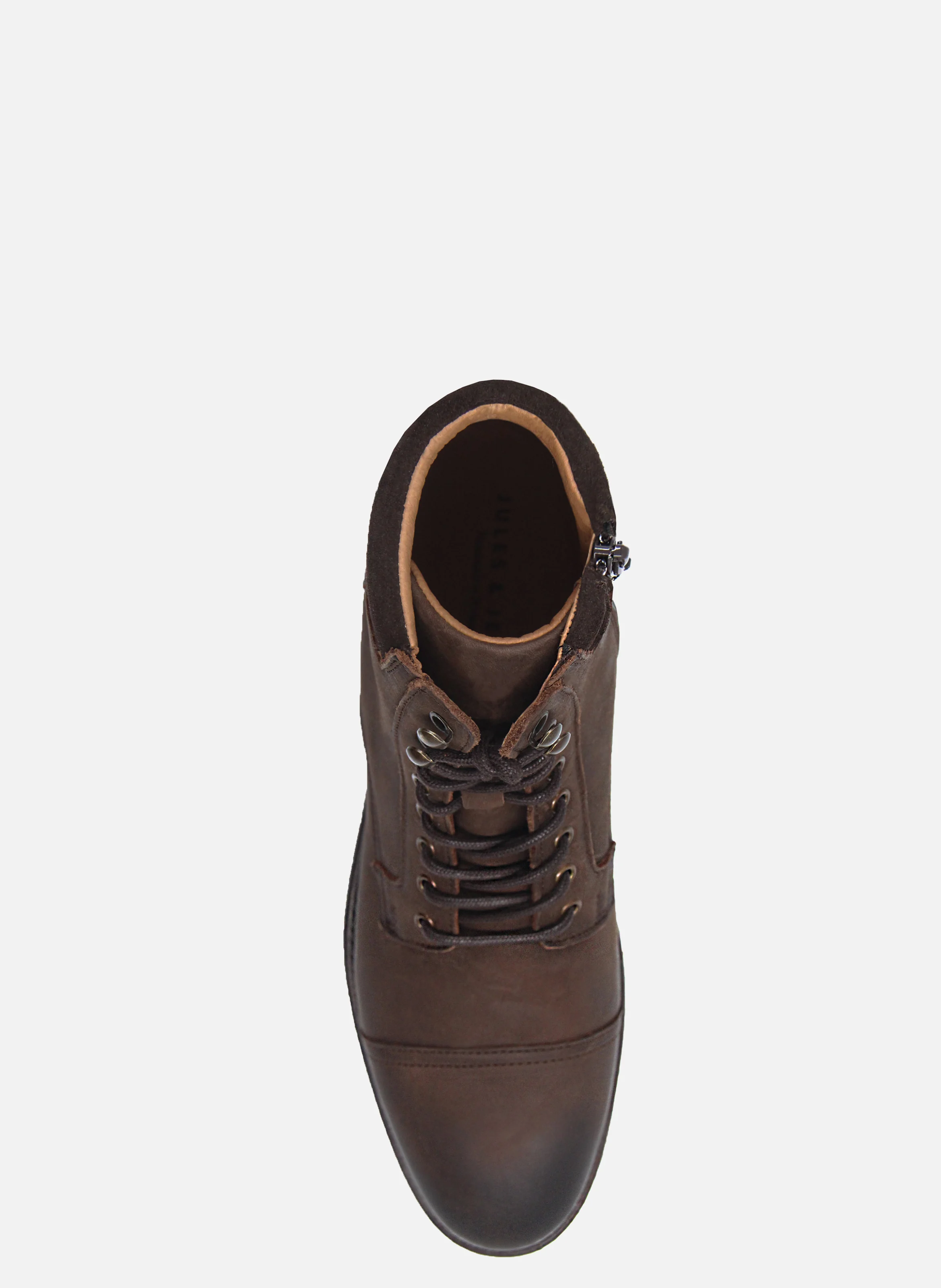 Ranger boots à col cuir | Marron
