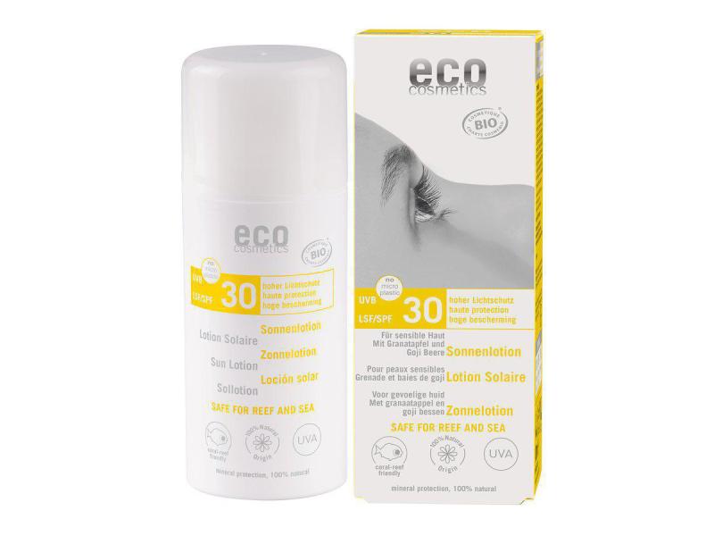 eco cosmetics Sonnenlotion LSF 30 100 ml Natürliche Sonnencrème mit Bio-Goji-Beere für sensible Haut