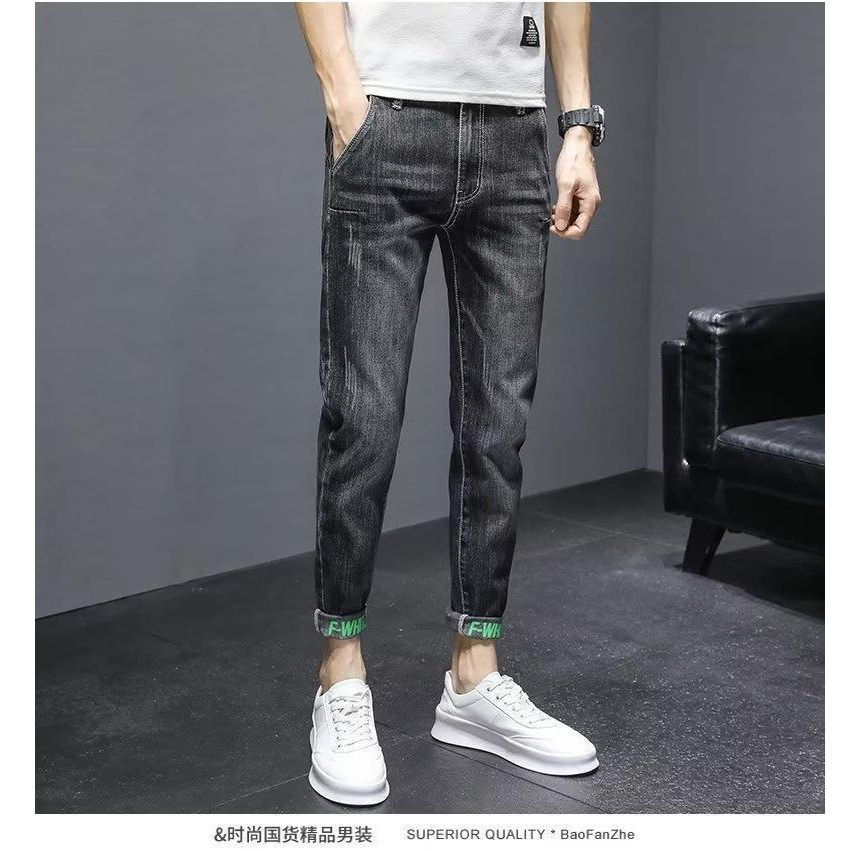Nikoflin - Mid Rise Washed Distressed Slim Fit Jeans