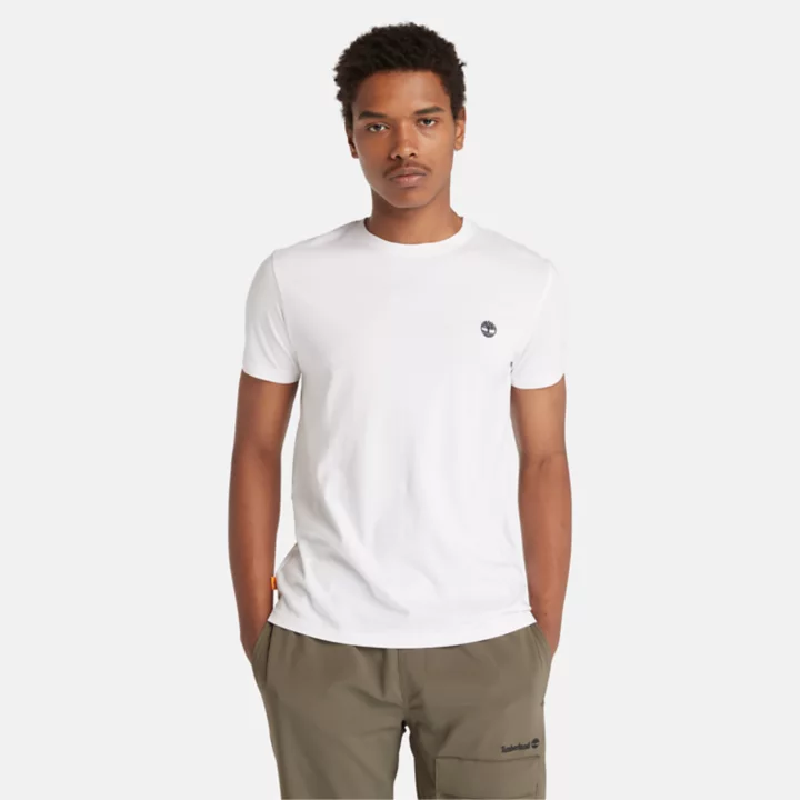 T-shirt coupe slim Dunstan River pour homme en blanc