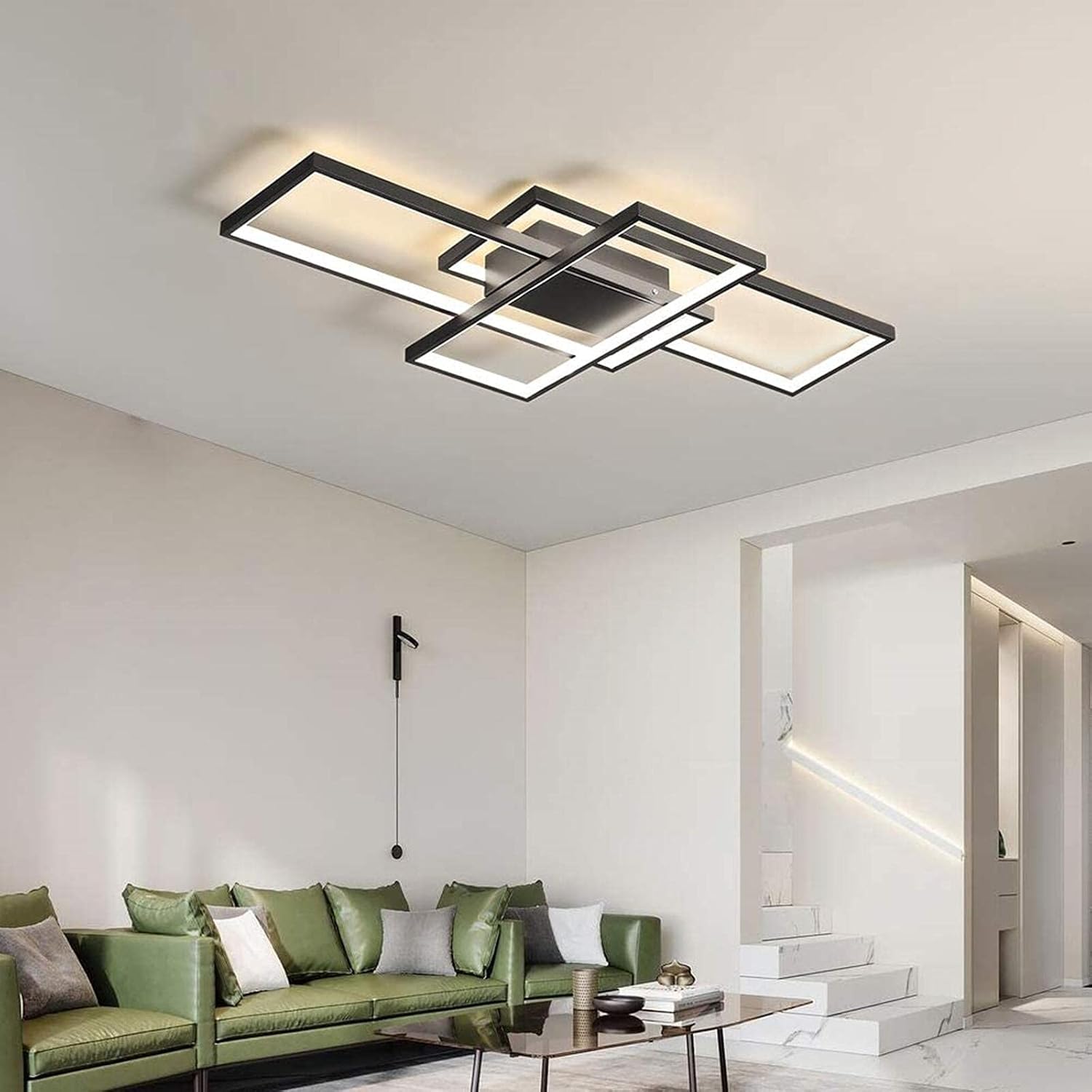 Dimmbar Deckenleuchte LED Mit Fernbedienung,Rechteckig Leuchten Deckenlampe Mit Memory Funktion,2700K-6500K Warm Natur Kalt Weiß Deckenpanel Für Schlafzimmer Wohnzimmer Küche Schmücken