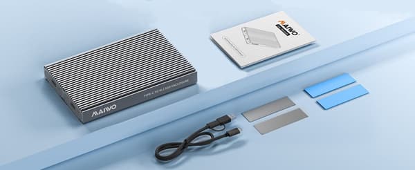Maiwo Dual Disk NVMe SSD-kabinett USB-C 3.1 GEN2 10 Gbps