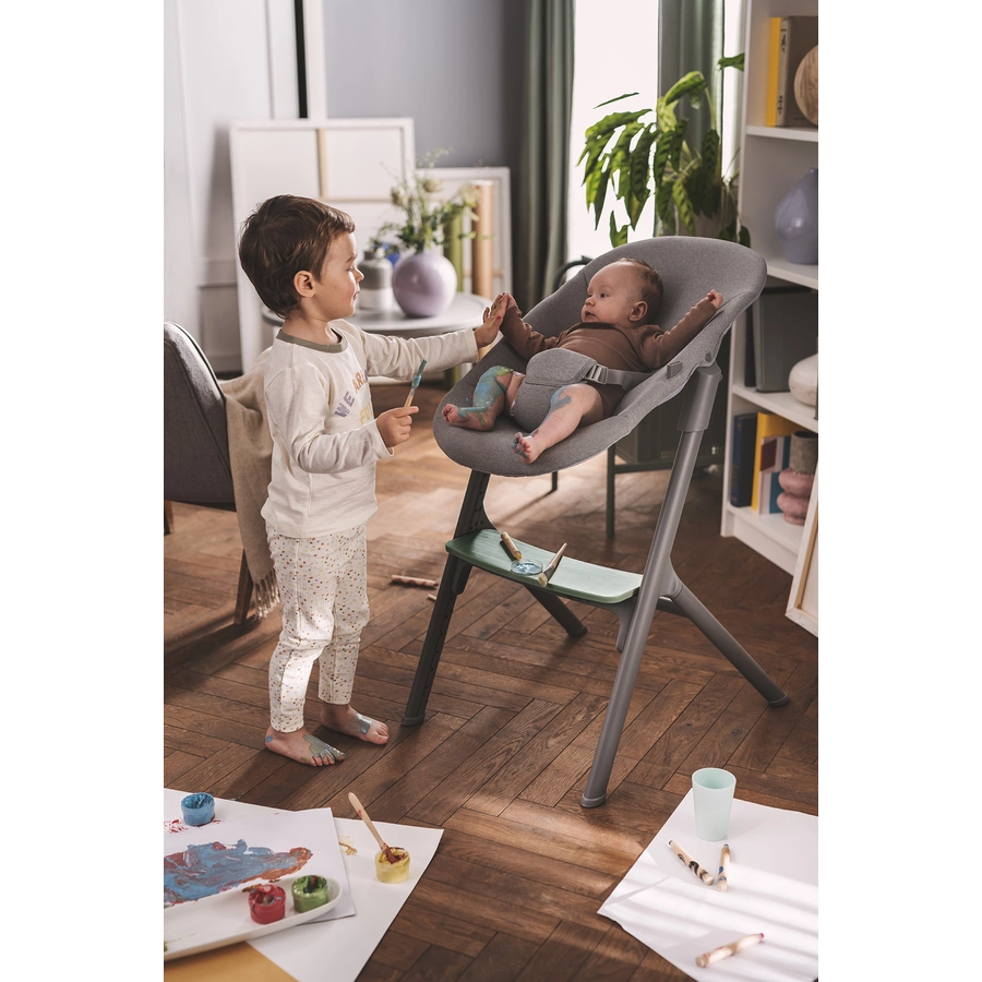 Kinderkraft Hochstuhl LIVY mit Babywippe CALMEE oak