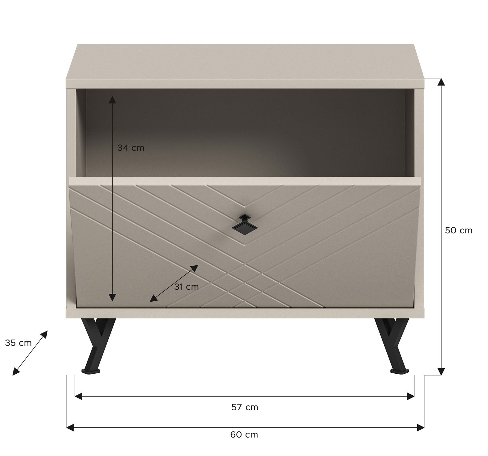 Sitzbank NOTES Sandbeige 60x50 cm