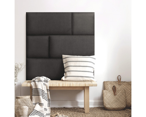 Kingston wandkussen, donkergrijs, geweven look, 30 x 60 cm