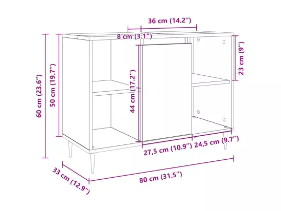 Armoire salle de bain chêne sonoma 80x33x60cm bois d'ingénierie