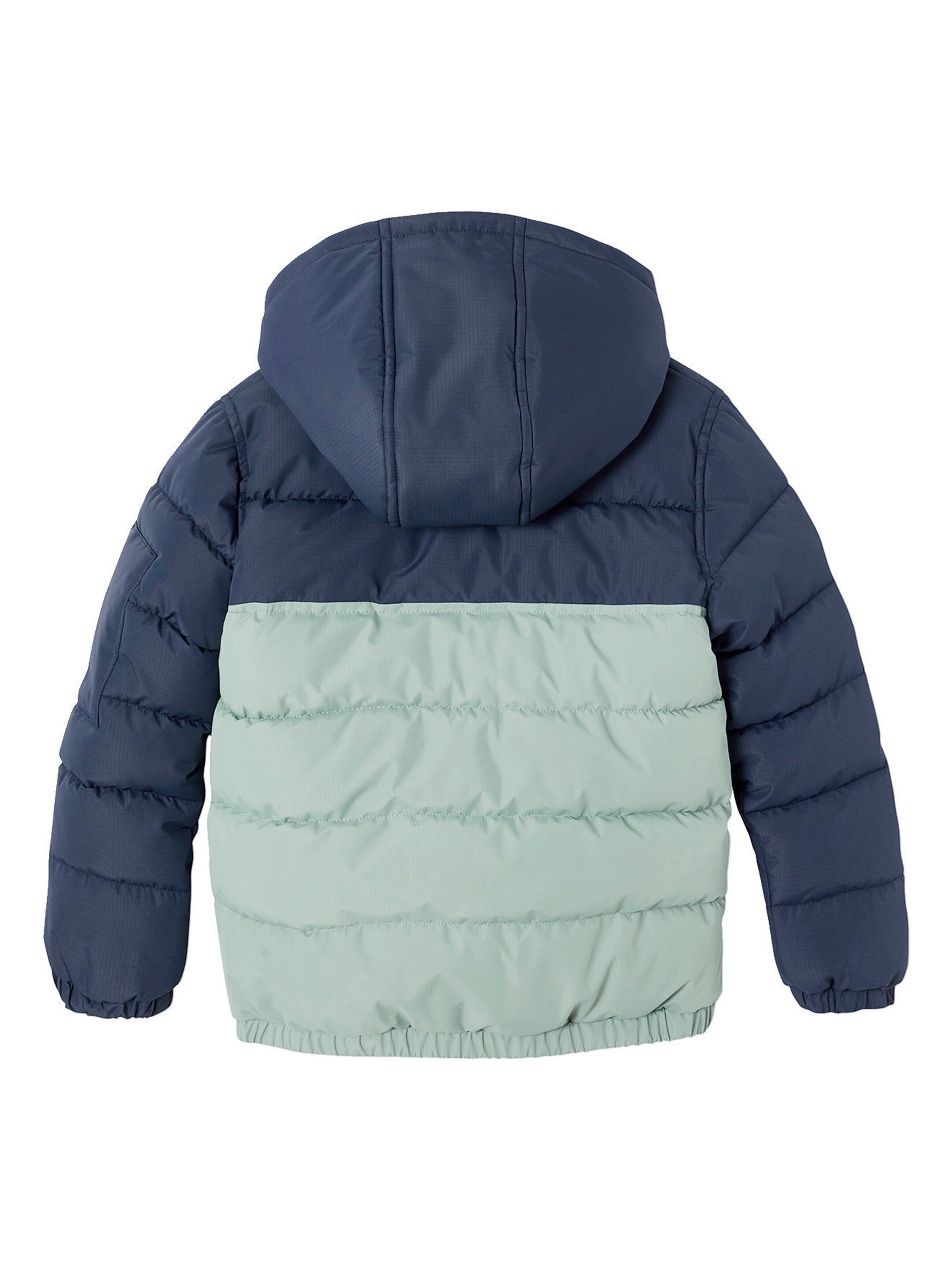 Vertbaudet Jungen Steppjacke mit Kapuze, Recycling-Polyester salbeigrün