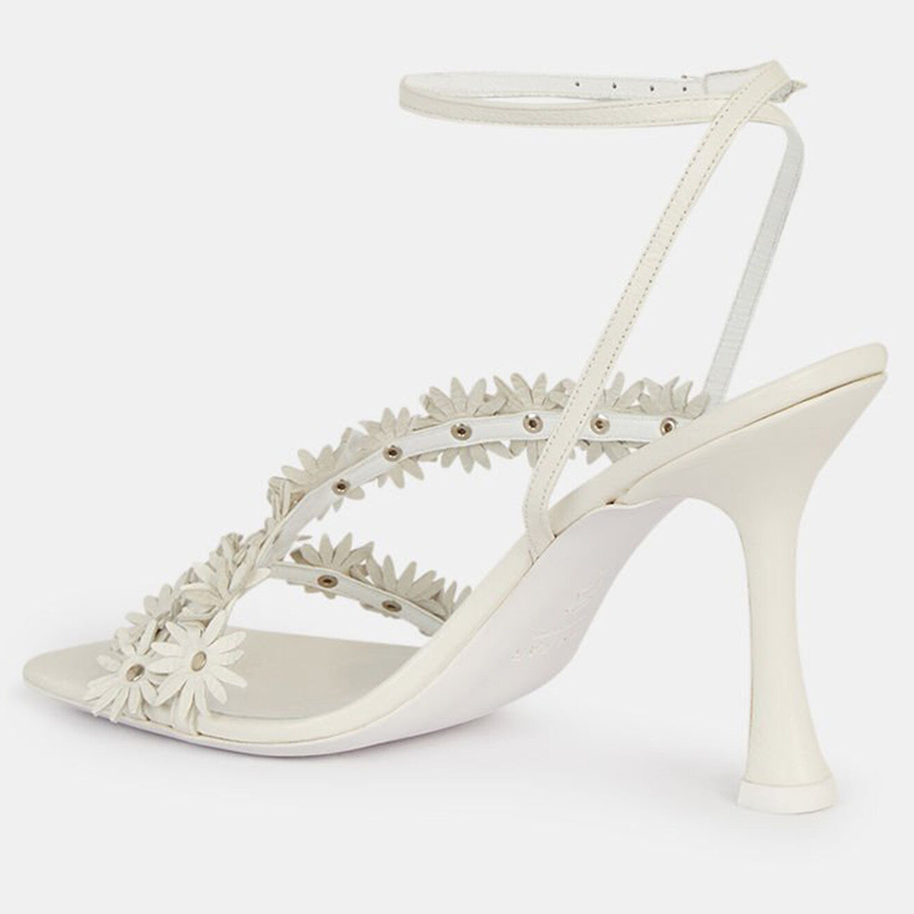 By Far Sandales en Cuir blanches - Talon 9 cm