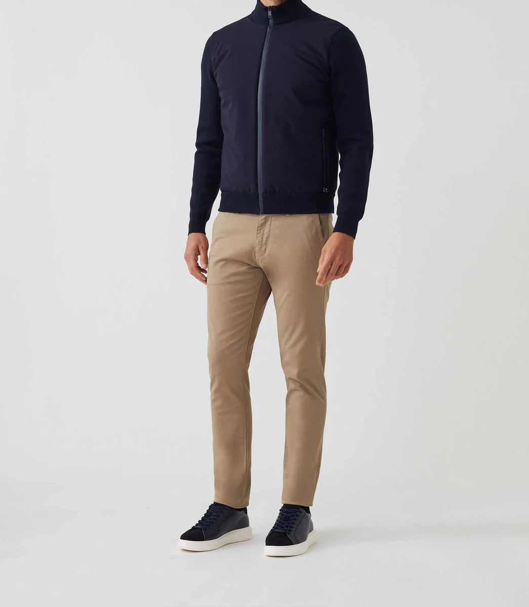 Gilet zippé col teddy marine 
