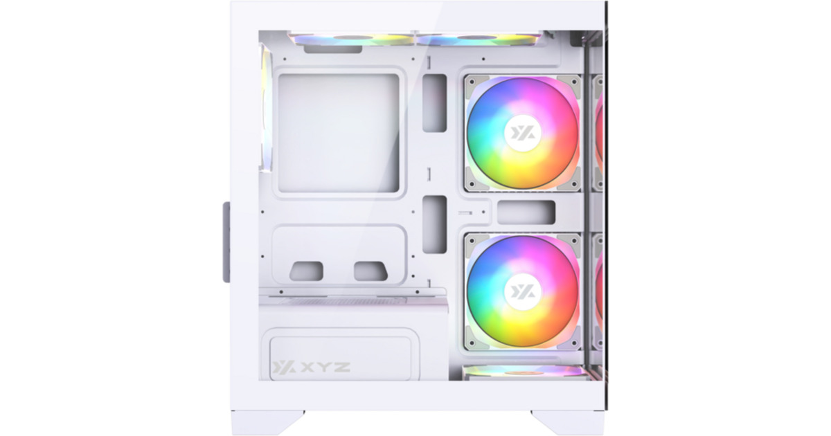 XYZ PC GearTitanium View Lite midi tower behuizing  (Wit | 2x USB-A | Tempered Glass)